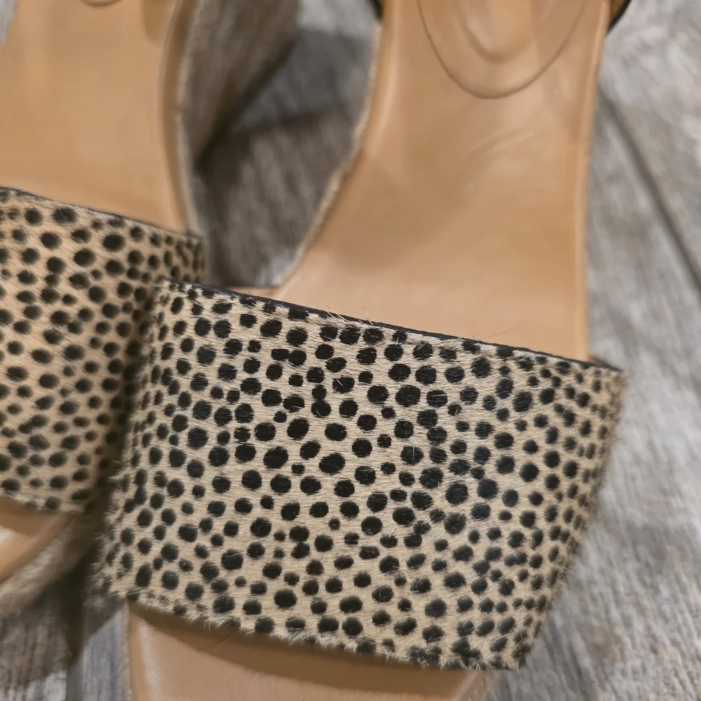 J. Crew Animal print Hair Espardille Wedge Heeled Sandals Sz 5